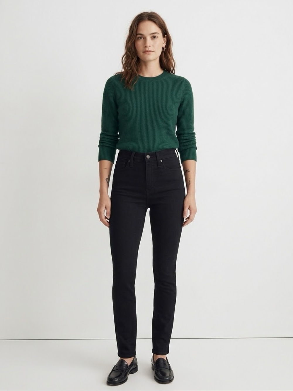 Madewell Stovepipe Washed Black High Rise Jeans